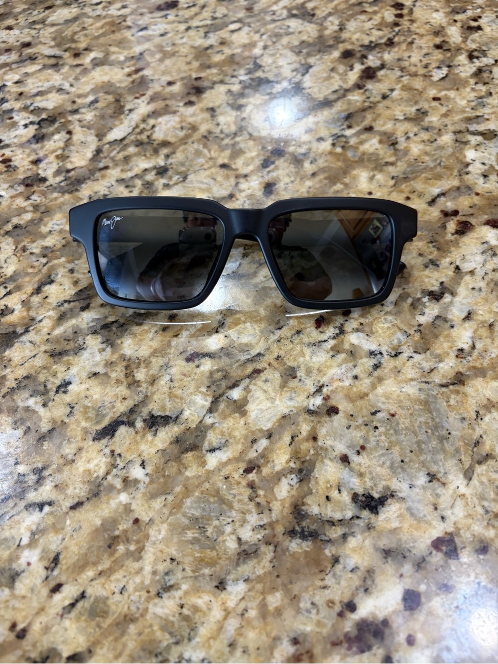Maui Jim Black Rectangular Polarized Sunglasses